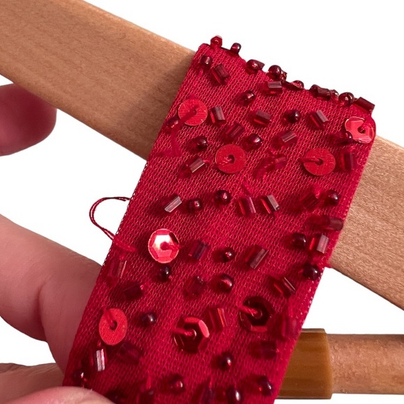 ALEX Evenings Cherry Red Beaded Cowl Neck
Formal Prom Dress Gown Size 4 Petite - Picture 16 of 17